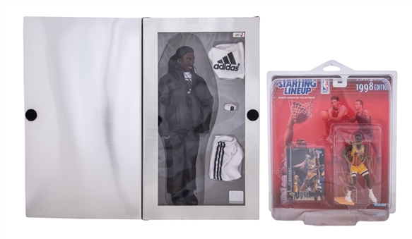 Lot of (2) Kobe Bryant Action Figures Including Signed 1998 Starting Line Up (Beckett)